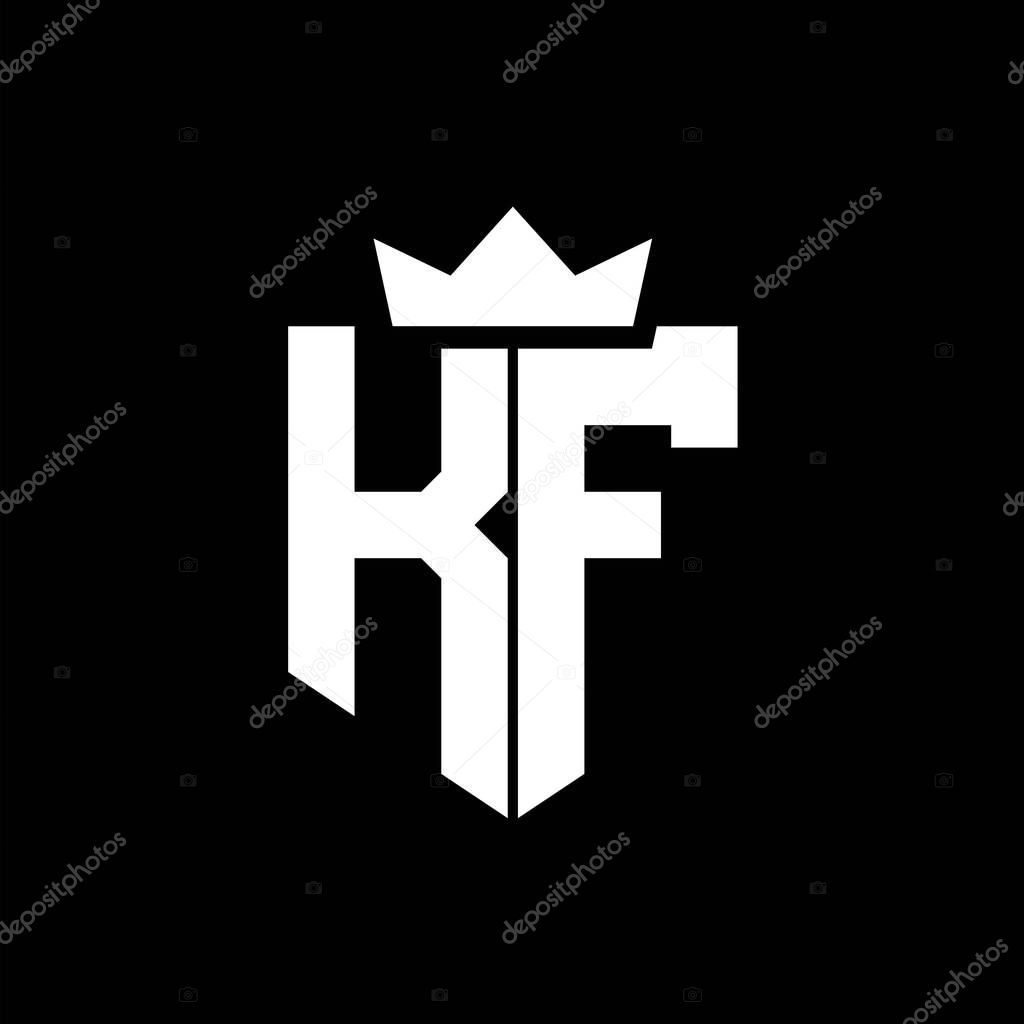 KF Logo vector image of a shield with a sharp geometric style with a pointed crown and thick font