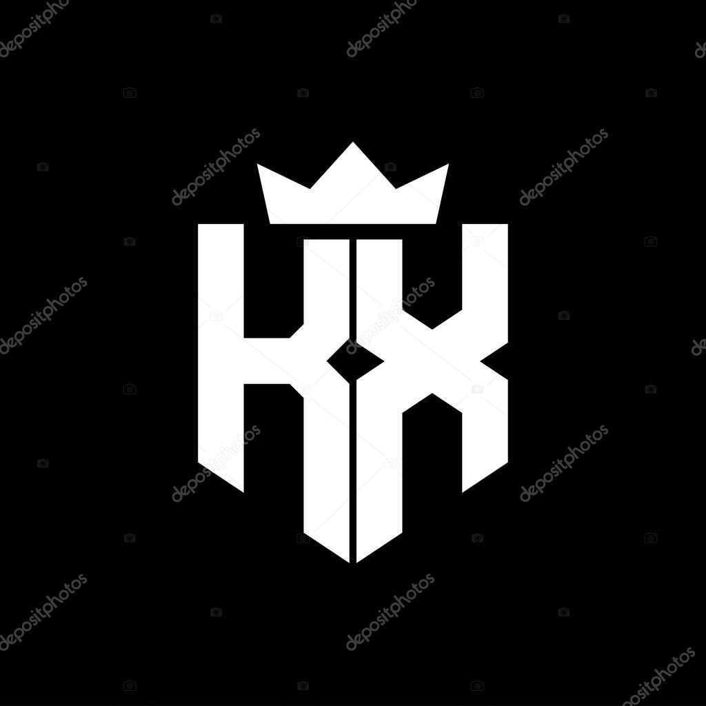 KX Logo vector image of a shield with a sharp geometric style with a pointed crown and thick font