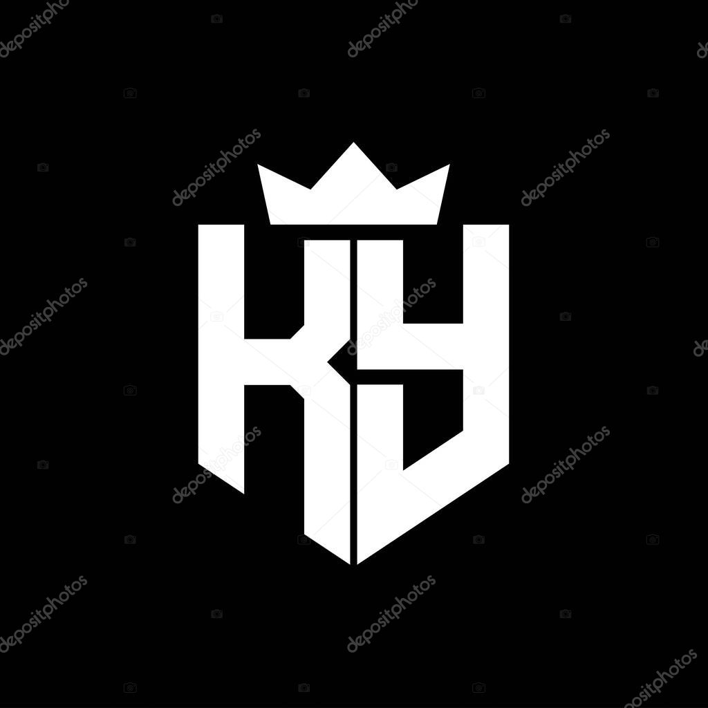 KY Logo vector image of a shield with a sharp geometric style with a pointed crown and thick font