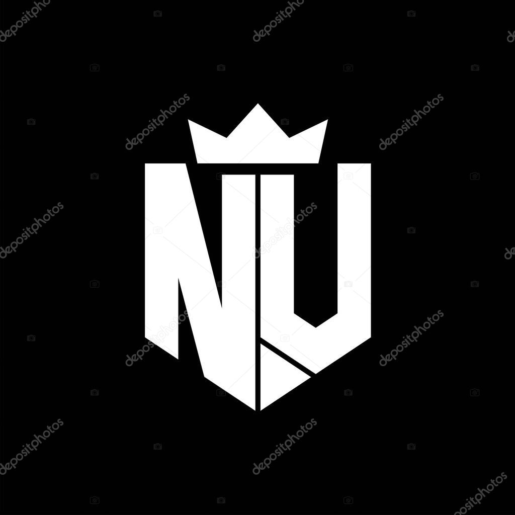 NV Logo vector image of a shield with a sharp geometric style with a pointed crown and thick font
