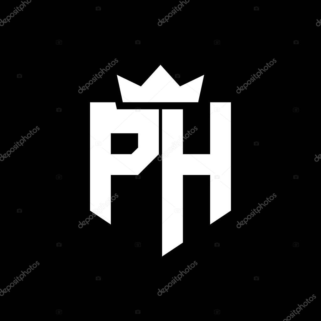 PH Logo vector image of a shield with a sharp geometric style with a pointed crown and thick font