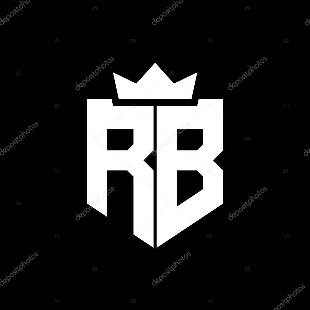 RB Logo vector image of a shield with a sharp geometric style with a pointed crown and thick font