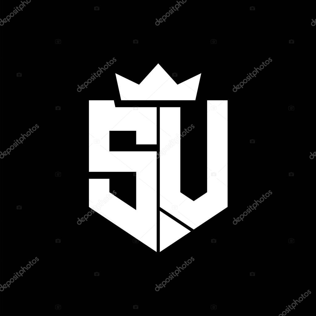 SV Logo vector image of a shield with a sharp geometric style with a pointed crown and thick font