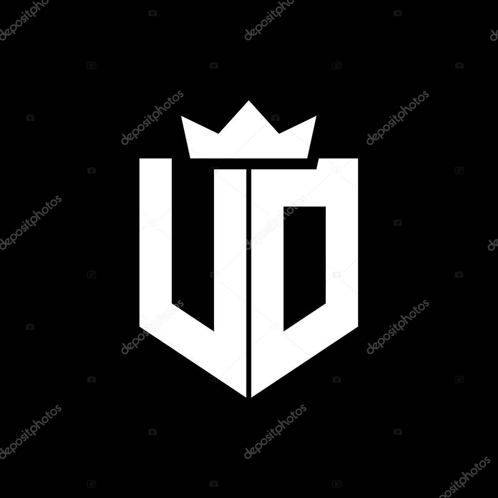 UO Logo vector image of a shield with a sharp geometric style with a pointed crown and thick font