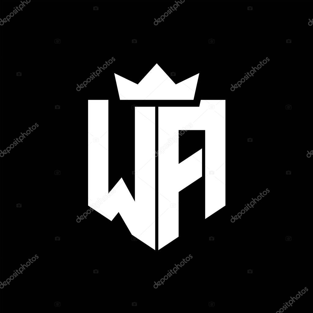 WA Logo vector image of a shield with a sharp geometric style with a pointed crown and thick font
