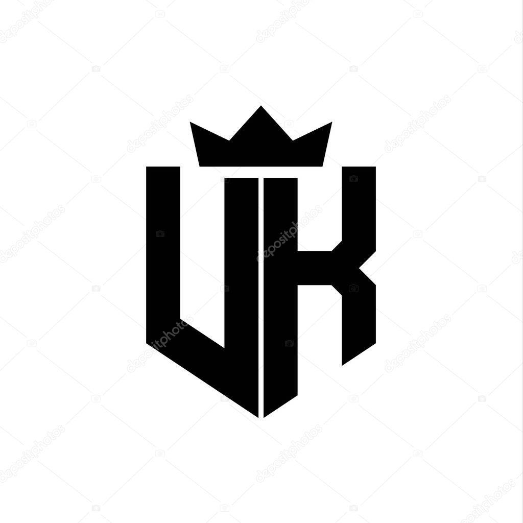 UK Logo vector image of a shield with a sharp geometric style with a pointed crown and thick font