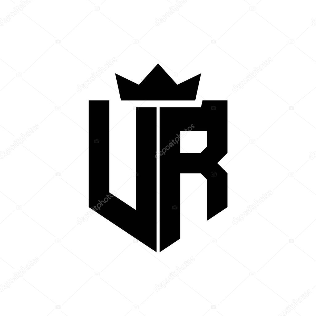 UR Logo vector image of a shield with a sharp geometric style with a pointed crown and thick font