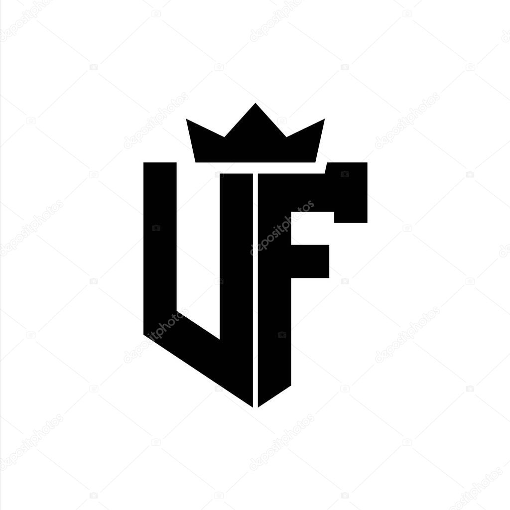UF Logo vector image of a shield with a sharp geometric style with a pointed crown and thick font