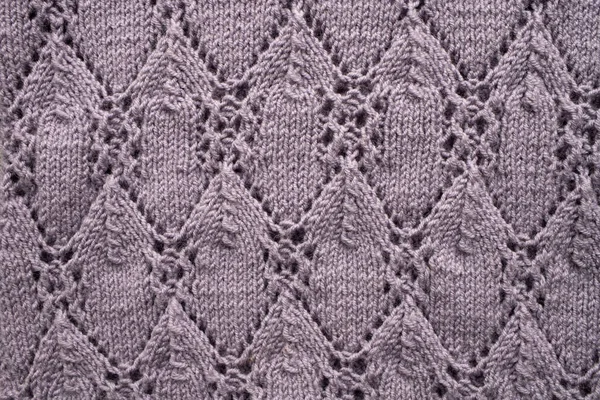 Woolen knitted sweater texture. Top view, close-up.