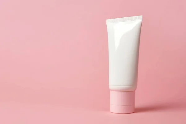 Mock Uma Garrafa Plástico Branco Para Marcar Medicamentos Produtos Cosméticos — Fotografia de Stock