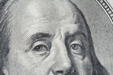 Tasarım amaçlı yeni 100 dolarlık banknotun bir parçası.