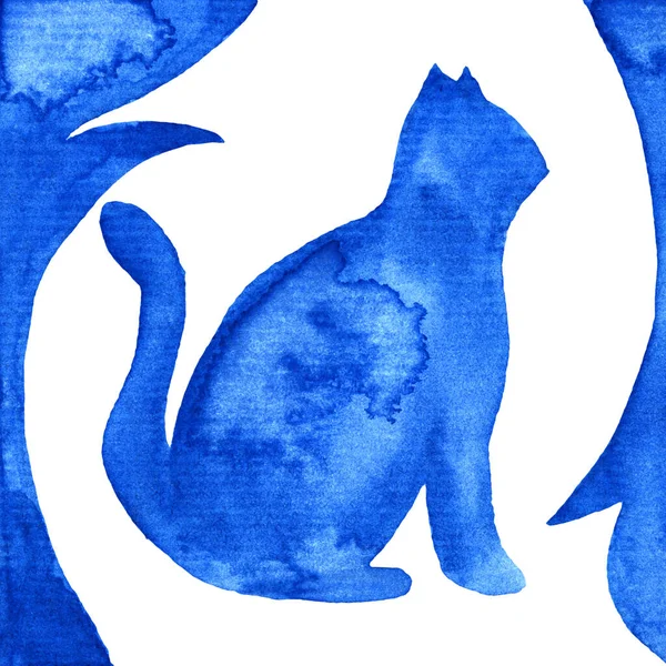 Ubin Azulejo Portugis Biru Dan Putih Pola Cantik Ilustrasi Cat — Stok Foto