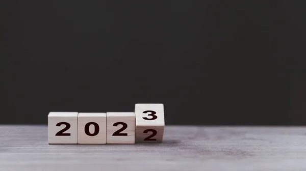 2023 Рік Щасливий Новорічний Концептуальний Банер Відкидання 2022 2023 Року — стокове фото