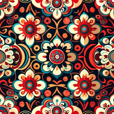 Kusursuz etnik dönüşümlü kumaş ve fayans tasarımı