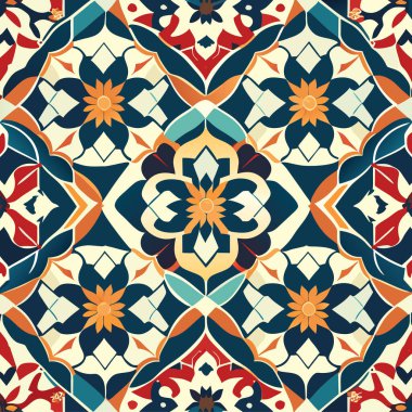 Kusursuz etnik dönüşümlü kumaş ve fayans tasarımı