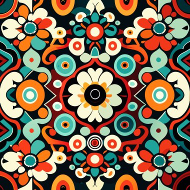 Kusursuz etnik dönüşümlü kumaş ve fayans tasarımı