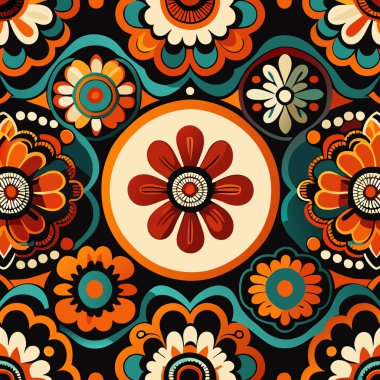 Kusursuz etnik dönüşümlü kumaş ve fayans tasarımı