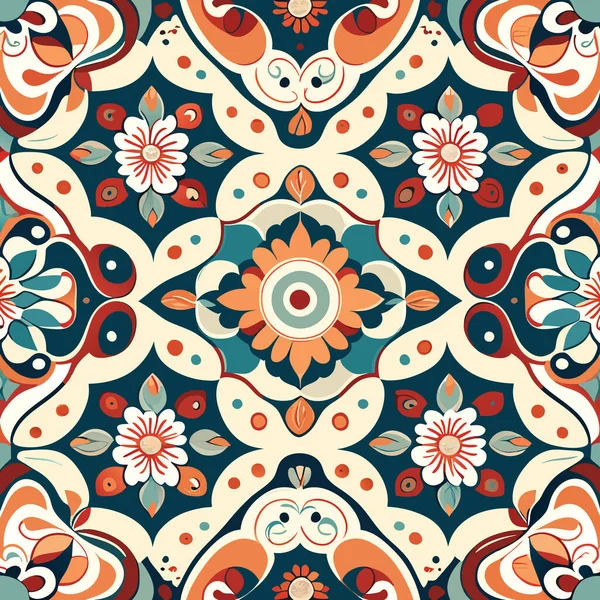 Kusursuz etnik dönüşümlü kumaş ve fayans tasarımı