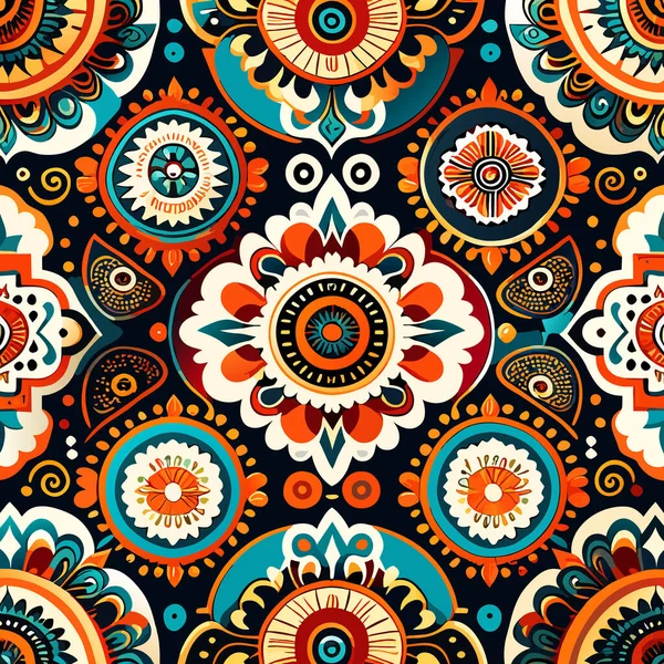 Kusursuz etnik dönüşümlü kumaş ve fayans tasarımı