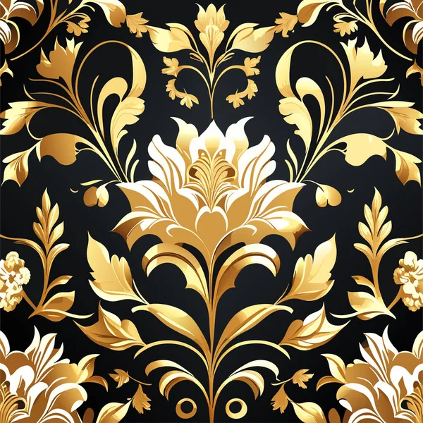 Gold Foil Floral Pattern Seamless — Stock Photo, Image
