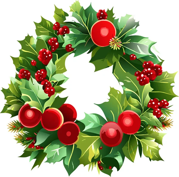 Christmas wreath clipart on white background Perfect for card invitations