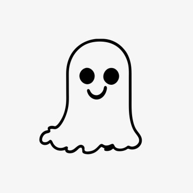 Basit bir çizgi film hayalet vektör çizimi