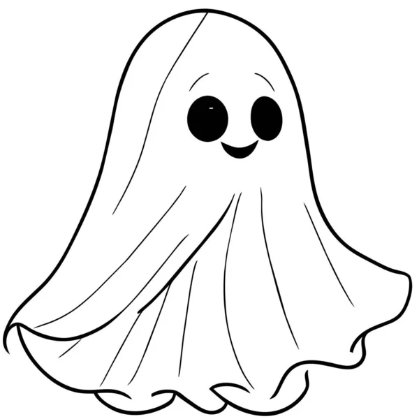 Mini Ilustração Simples Vetor Fantasma Dos Desenhos Animados — Fotografia de Stock