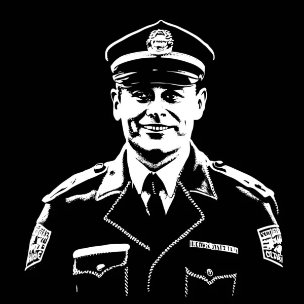 Rendőr Tiszt Fehér Háttér Vektor Illusztráció — Stock Fotó