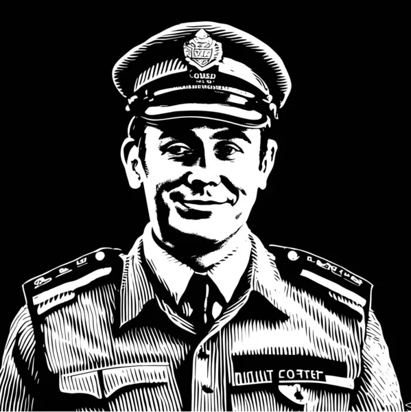Офицер Полиции Белом Фоне Векторная Иллюстрация — стоковое фото