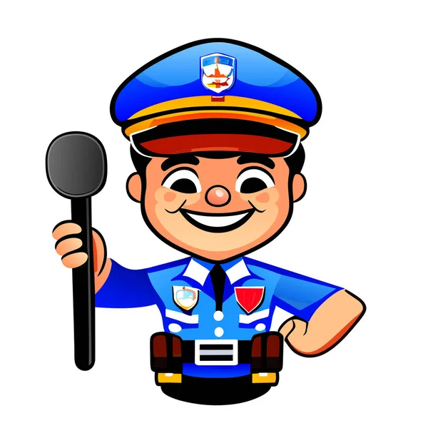 Офицер Полиции Белом Фоне Векторная Иллюстрация — стоковое фото