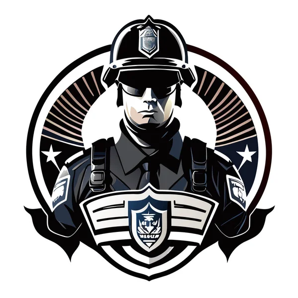 Policía Sobre Fondo Blanco Vector Ilustración —  Fotos de Stock