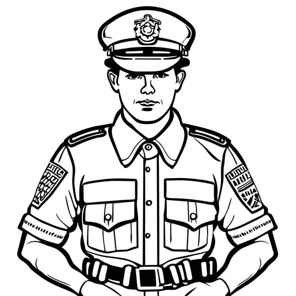 Policjant Białym Tle Wektor Ilustracja — Zdjęcie stockowe