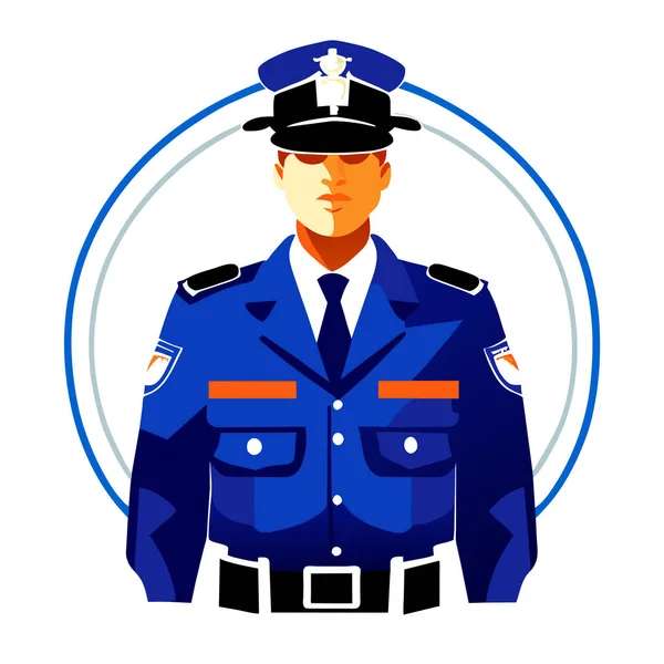 Poliziotto Sfondo Bianco Vettoriale Illustrazione — Foto Stock