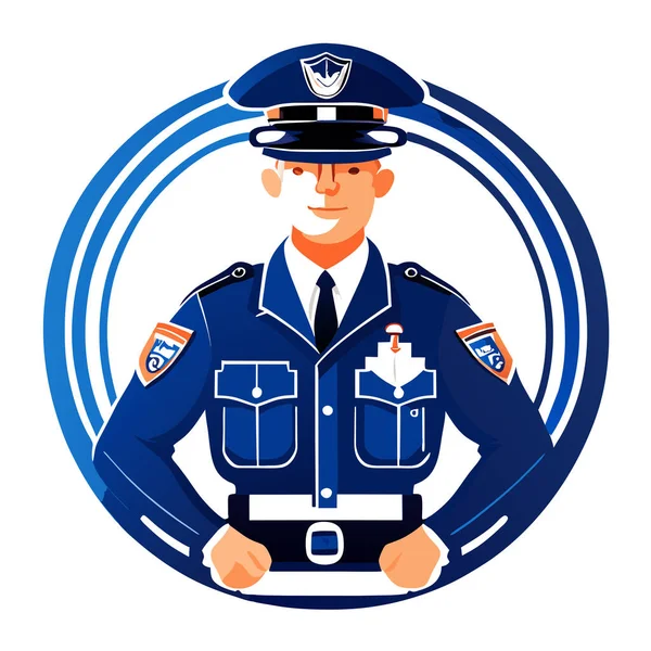 Поліцейський Білому Тлі Векторні Ілюстрації — стокове фото
