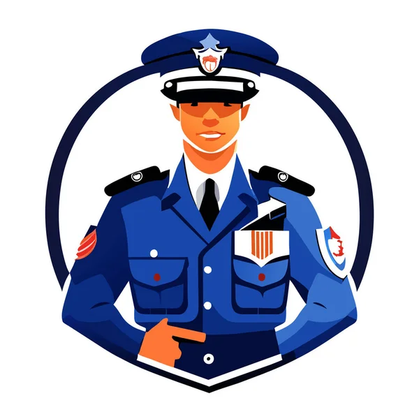 Police Officer White Background Vector Illustration — Stock Photo, Image