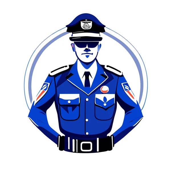 Polizist Auf Weißem Hintergrund Vektor Illustration — Stockfoto