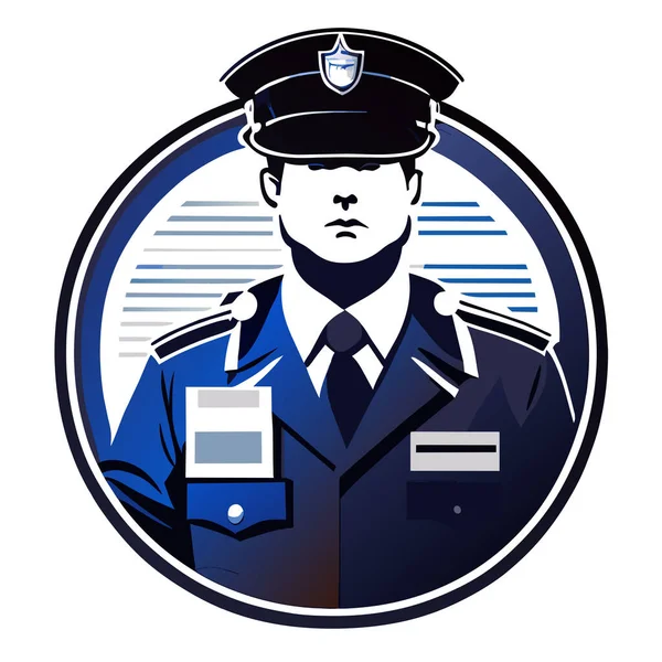 Polizist Auf Weißem Hintergrund Vektor Illustration — Stockfoto