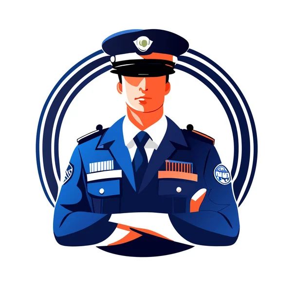 Поліцейський Білому Тлі Векторні Ілюстрації — стокове фото