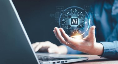 Yapay zeka, yapay zeka, teknoloji akıllı robot yapay zeka, komut girerek bir şeyler üretmek için yapay zeka, fütüristik teknoloji dönüşümü, Chatbot, asistan, sekreter.