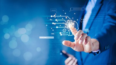 Yapay zeka, yapay zeka, teknoloji akıllı robot yapay zeka, komut girerek bir şeyler üretmek için yapay zeka, fütüristik teknoloji dönüşümü, Chatbot, asistan, sekreter.