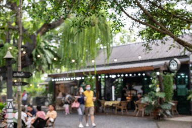 Kahve dükkanı veya kafe restoran ile soyut bokeh ışık görüntü arka plan bulanıklık.