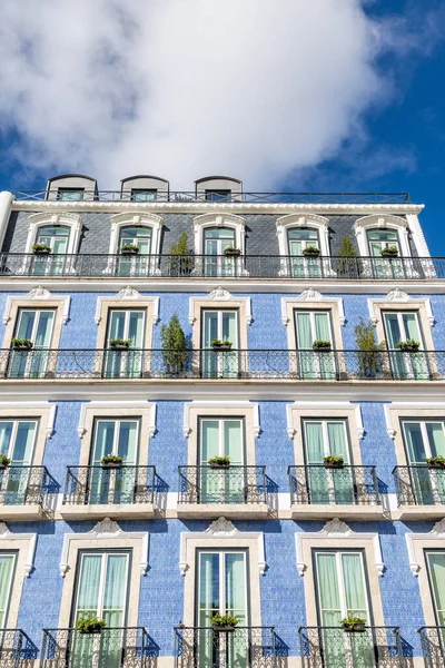 Jasné Barevné Budovy Hlavním Městě Portugalska Lisabonu — Stock fotografie