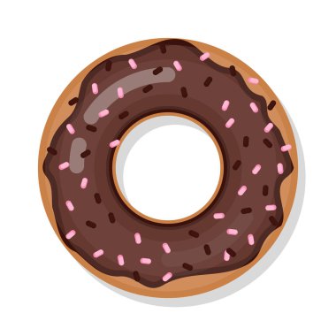 Çikolata kaplı donut karikatürü çizimi