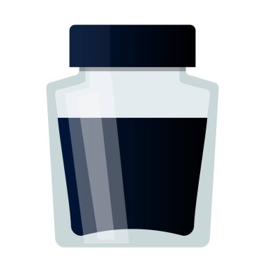 Boyama aracı mürekkep şişesi karikatür çizimi