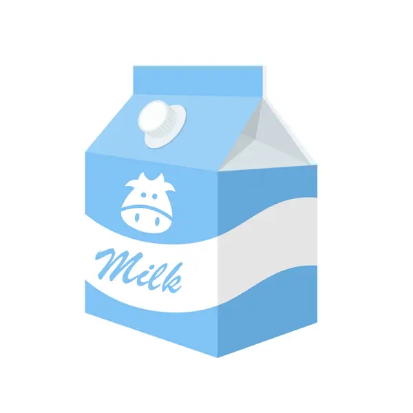 漫画のミルクのペーパー容器の漫画のベクトルはイラストを分離しました — ストックベクタ