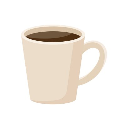 Bardakta kahve bardağı, karikatür vektörü izole edilmiş illüstrasyon