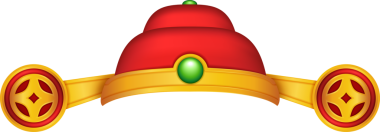 Yeşil yeşim taşlı ve altın çerçeveli geleneksel Çin tarzı kırmızı şapka.