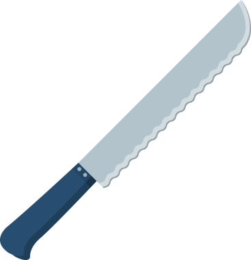 Mutfak aletleri ekmek bıçağı şeffaf görüntü