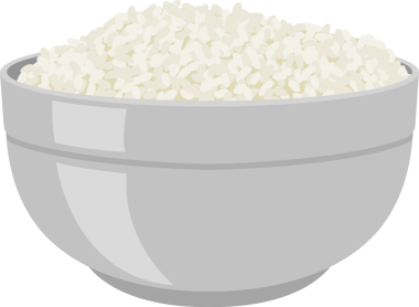 Asya yemekleri, pirinç ve kâse şeffaf görüntü.