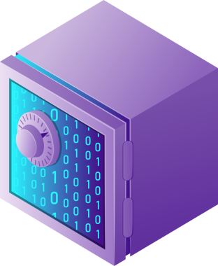 Isometric Illustration web teknolojisi sembolü dijital güvenli kutu